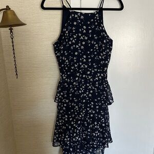 Banana Republic Navy Floral Midi Dress